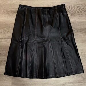 Metrostyle Black A-Line Leather Skirt